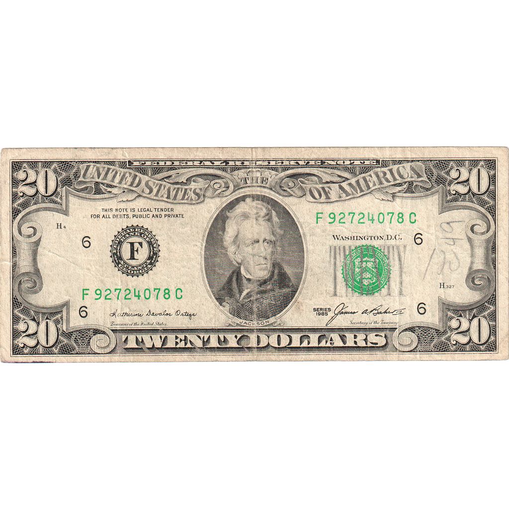 Spojené státy,
20 dolarů,
VF(30-35)