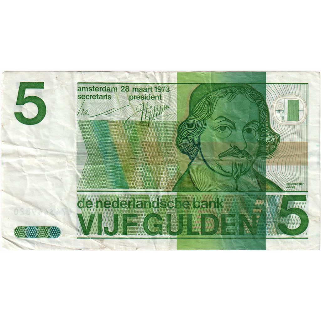 Bankovka,
Nizozemí,
5 zlatých