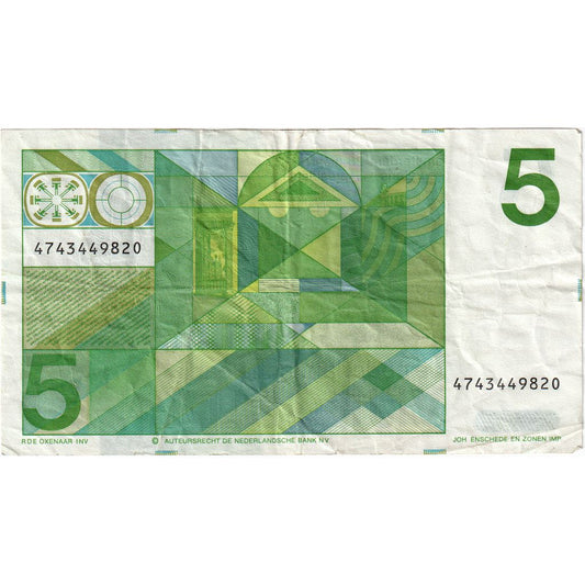 Bankovka,
Nizozemí,
5 zlatých