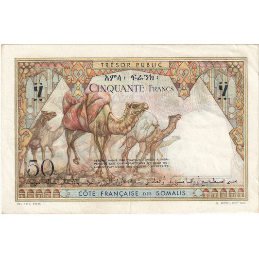 francouzské Somaliland,
50 franků,
Nedatováno (1952)
