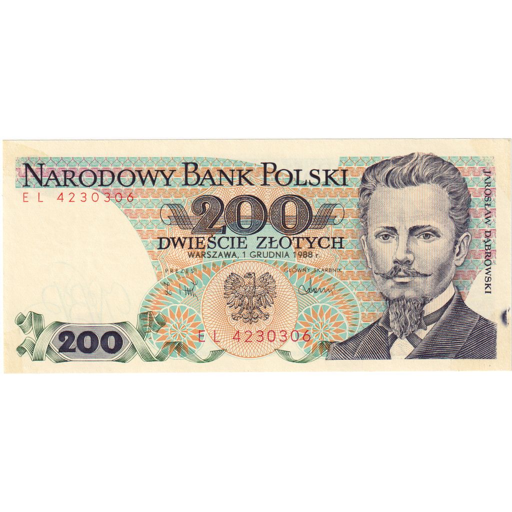 Polsko,
200 zlotých,
12.12.1988