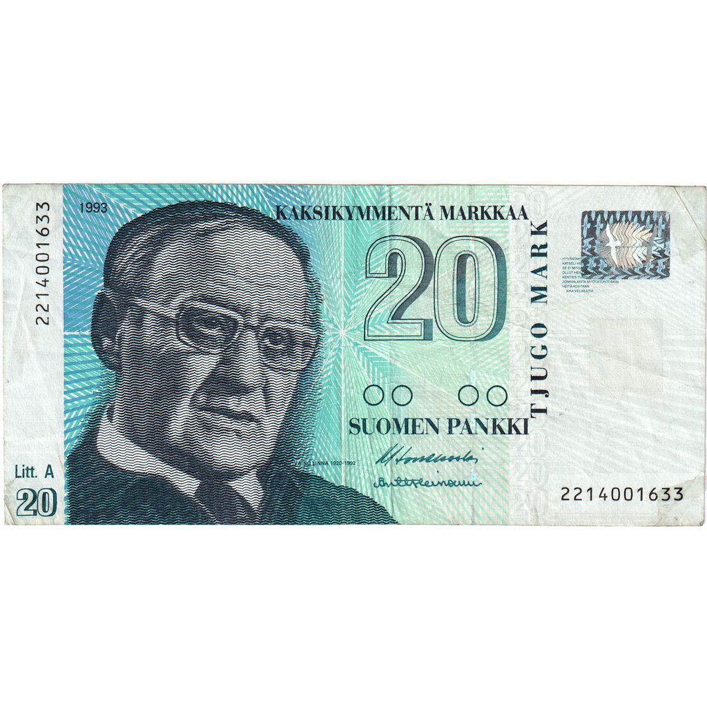 Finsko,
20 Markkaa,
VF(30-35)