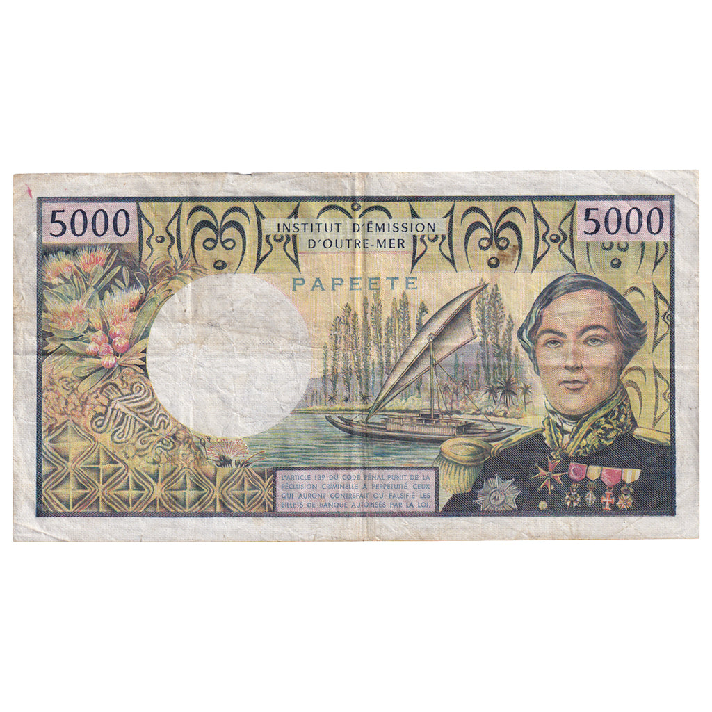 Bankovka,
Tahiti,
5000 franků