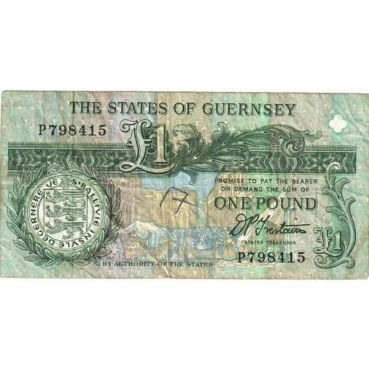 Bankovka,
Guernsey,
1 libra