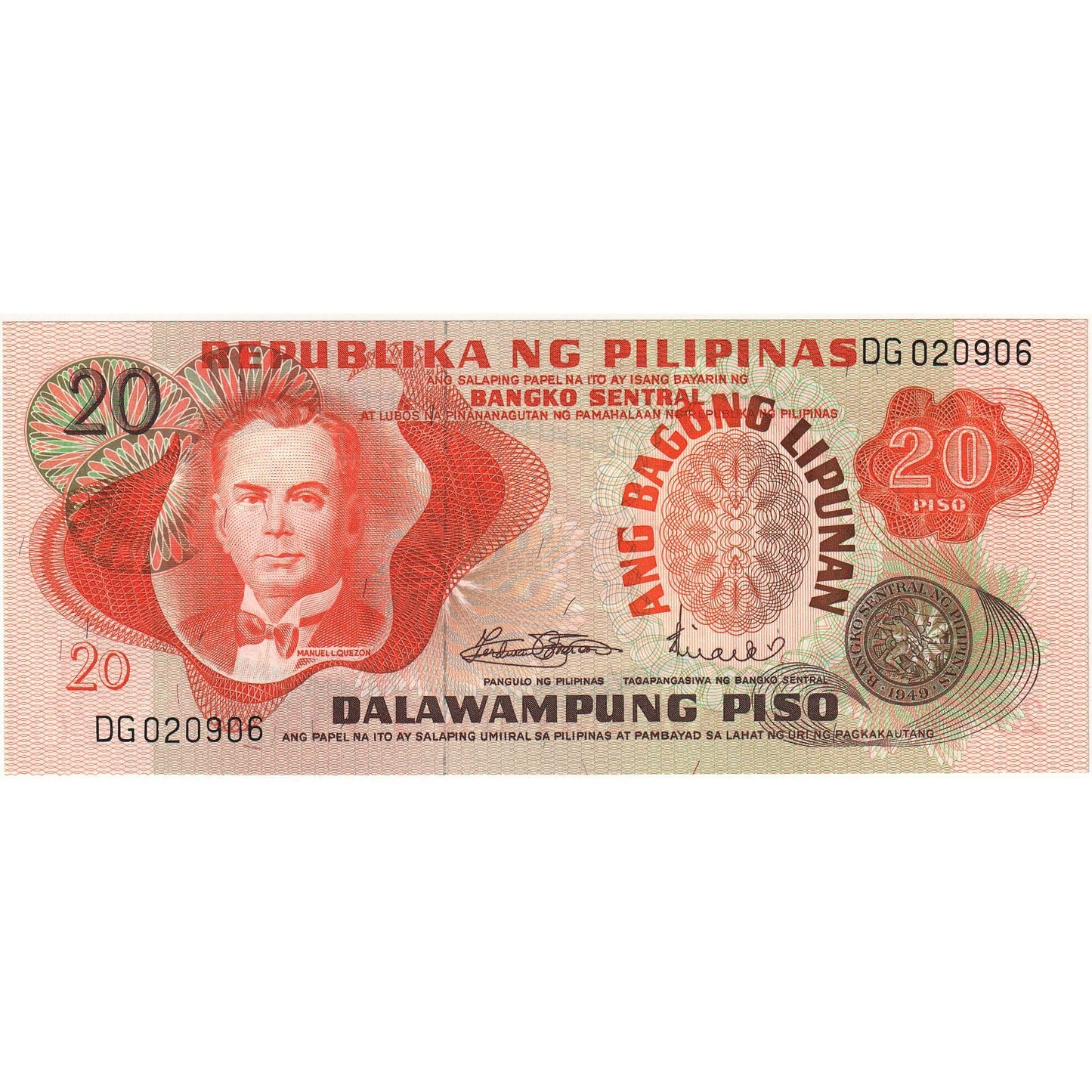 Filipíny,
20 Piso,
1969