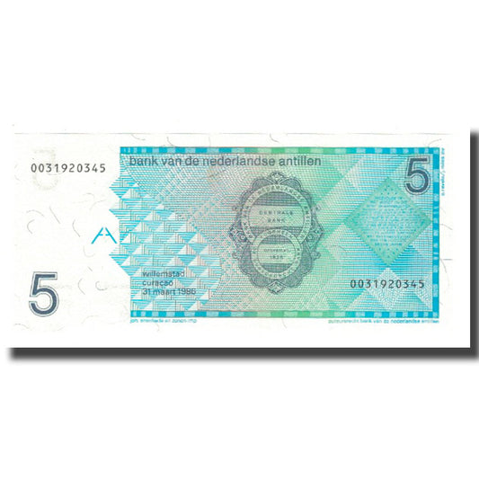 Bankovka,
Nizozemské Antily,
5 zlatých