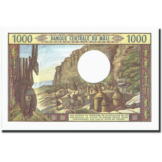 Bankovka,
Mali,
1000 franků