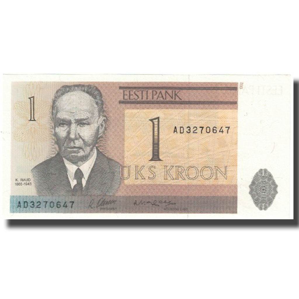 Bankovka,
Estonsko,
1 koruna