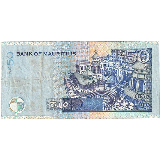 Bankovka,
Mauricius,
50 rupií