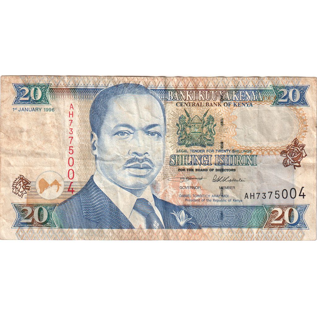 Keňa,
20 šilinků,
1996