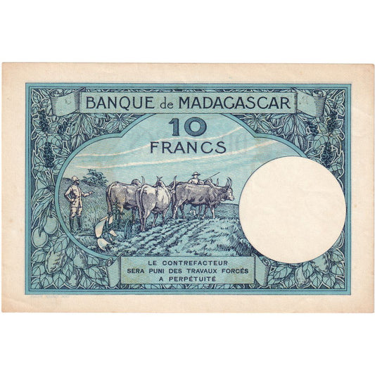Madagaskar,
10 franků,
Nedatováno (1937-47)