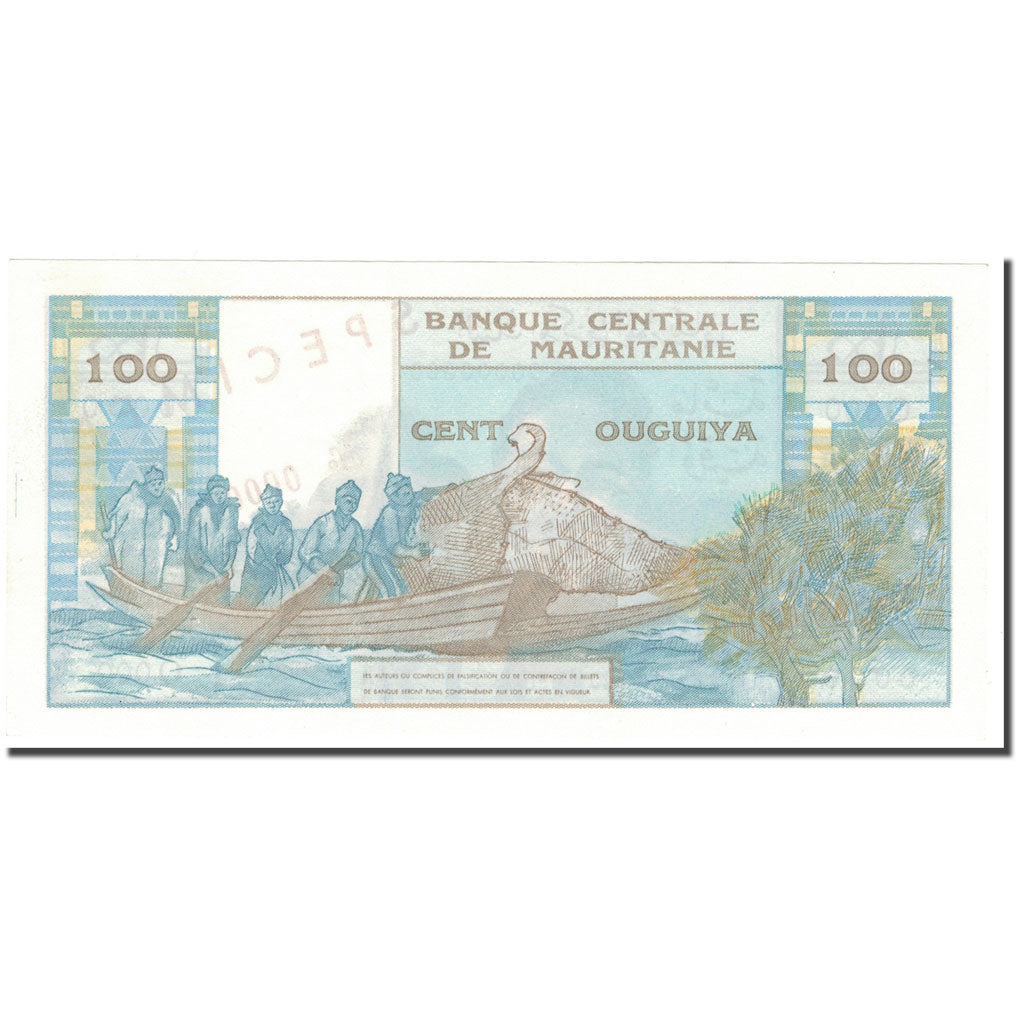 Bankovka,
Mauretánie,
100 Ouguiya