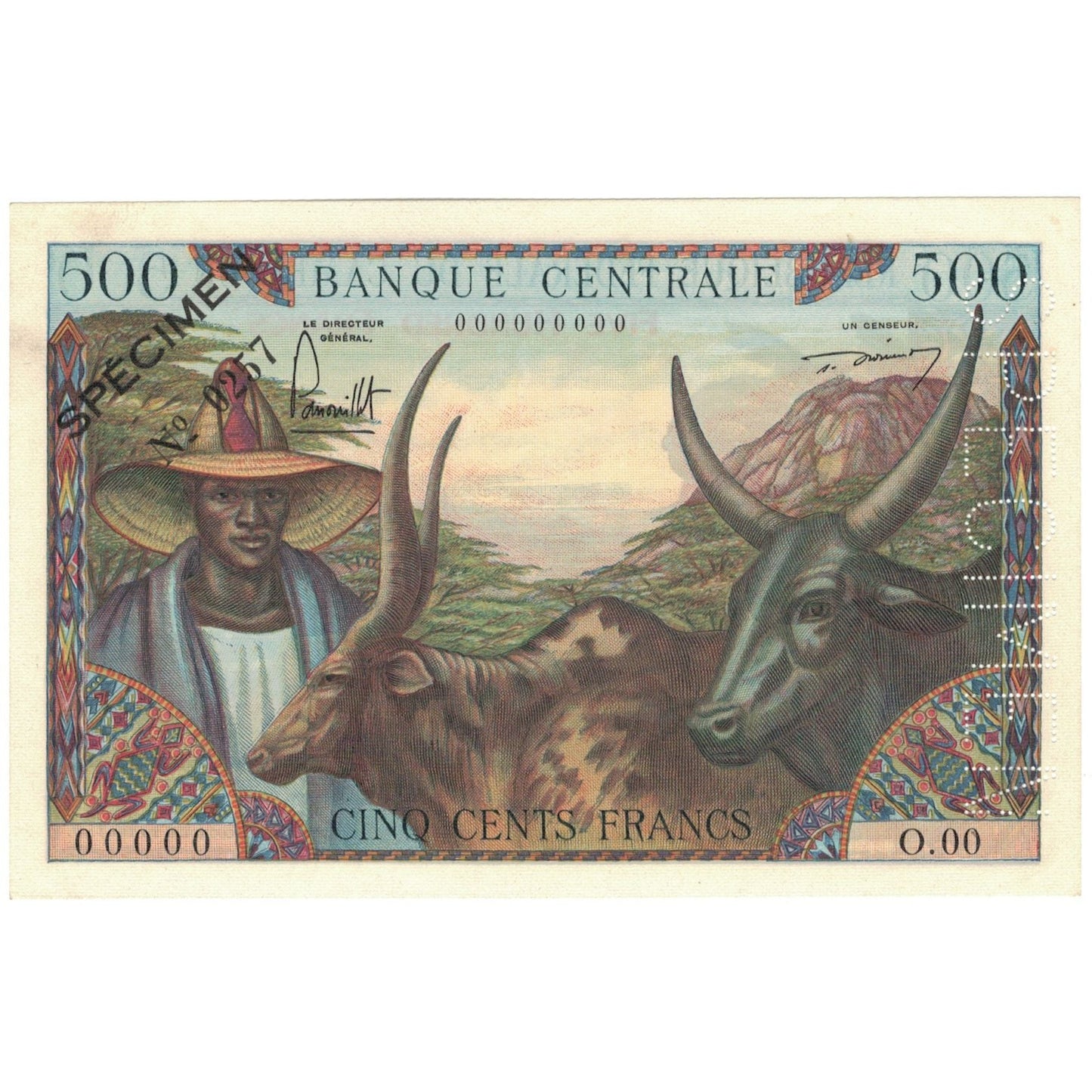 Bankovka,
Kamerun,
500 franků
