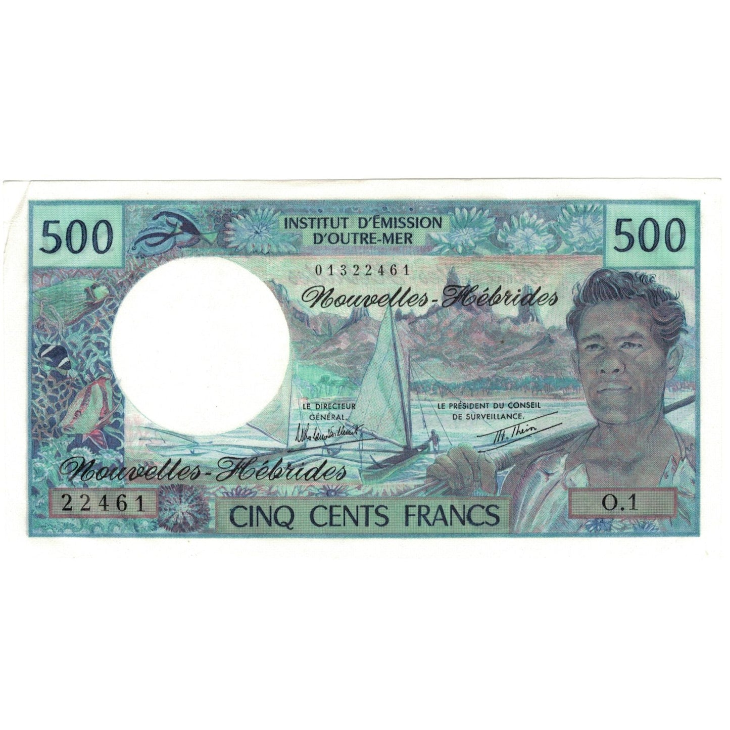 Bankovka,
Nové Hebridy,
500 franků
