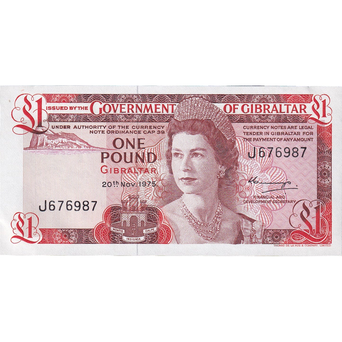 Bankovka,
Gibraltar,
1 libra