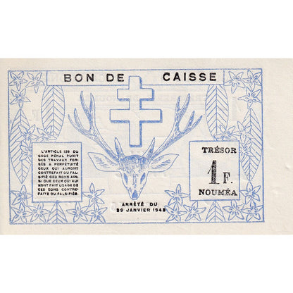 Bankovka, 
  
  Nová Kaledonie, 
  
  1 franc