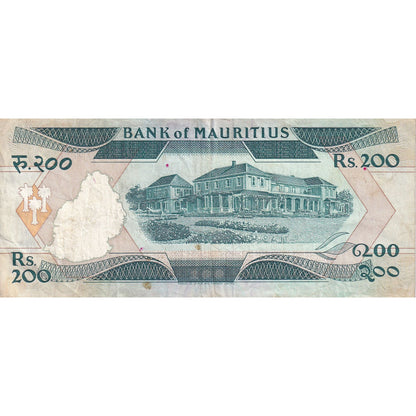 Bankovka, 
  
  Mauricius, 
  
  200 rupií