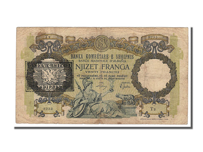 Bankovka, 
  
  Albánie, 
  
  20 Franga