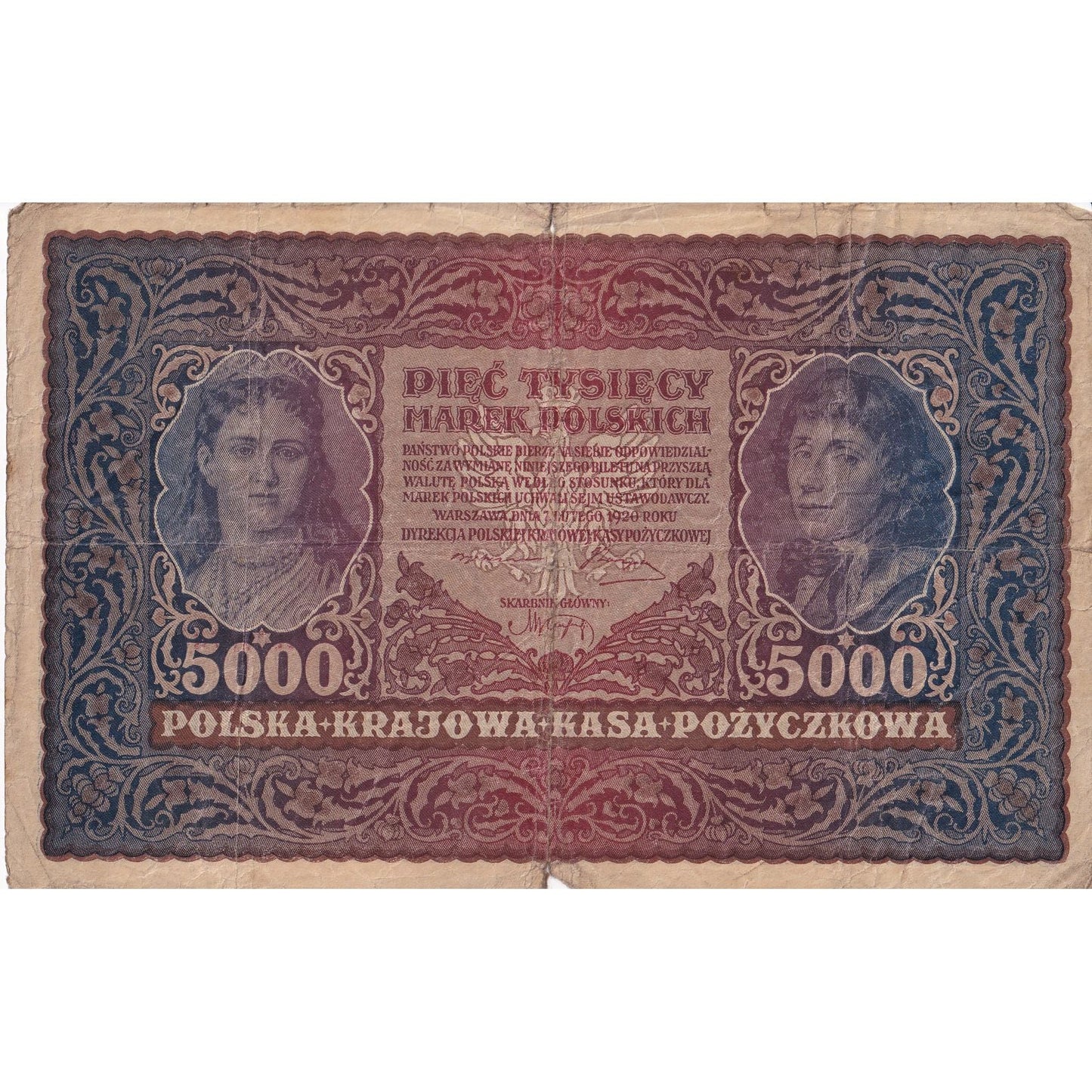 Polsko, 
  
  5000 Marek, 
  
  1920