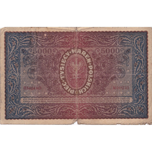 Polsko, 
  
  5000 Marek, 
  
  1920