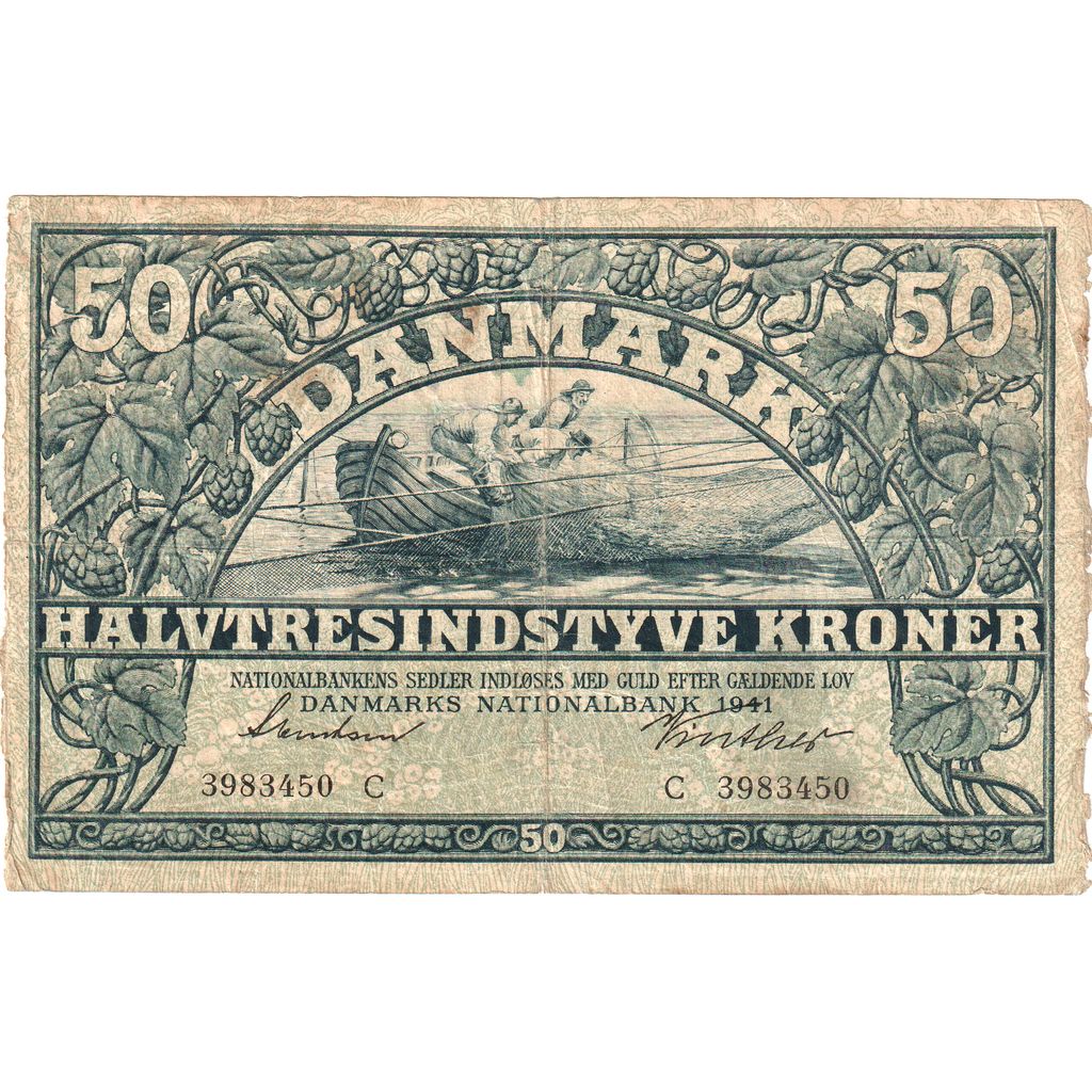 Dánsko, 
  
  50 korun, 
  
  1941
