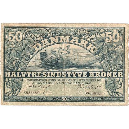 Dánsko, 
  
  50 korun, 
  
  1941