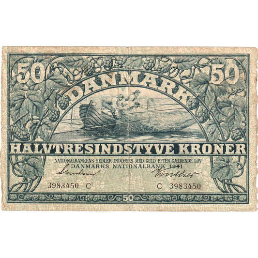 Dánsko, 
  
  50 korun, 
  
  1941