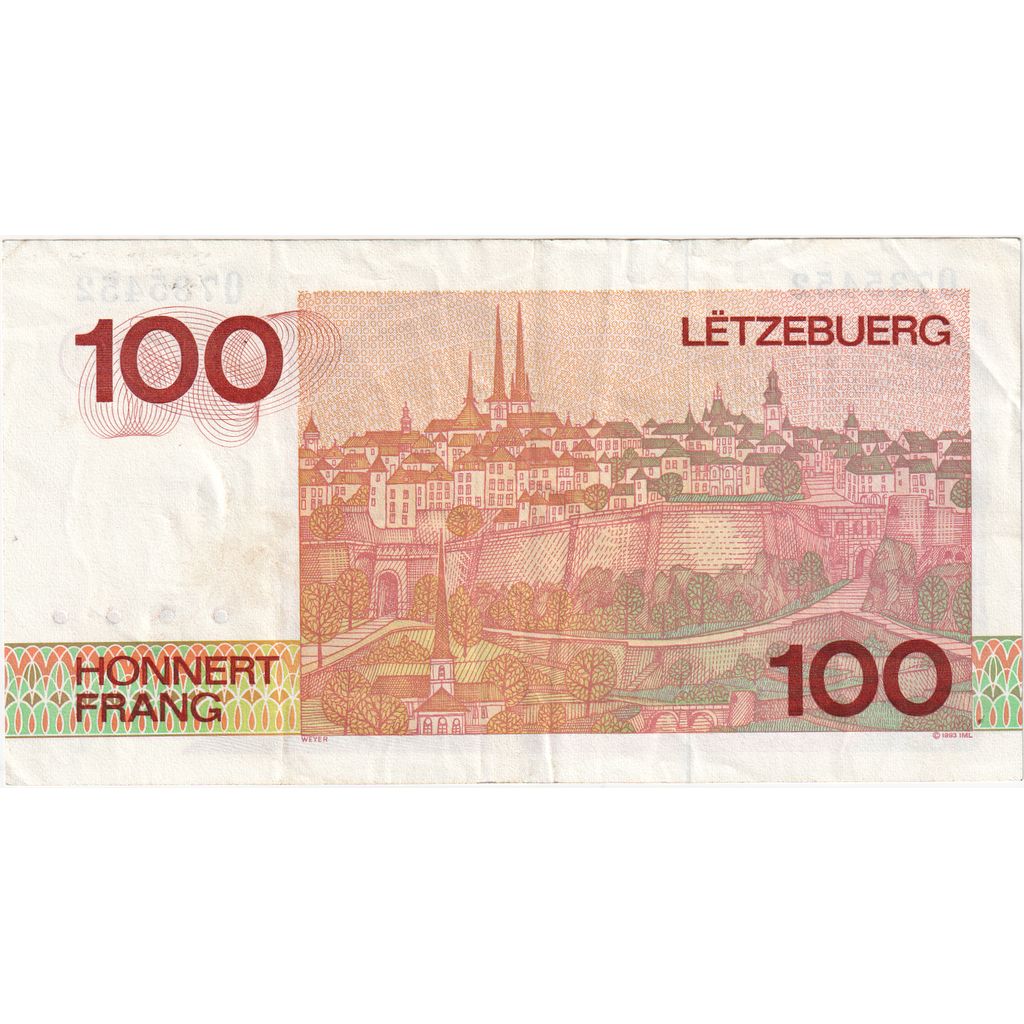 Lucembursko, 
  
  100 franků, 
  
  EF(40-45)