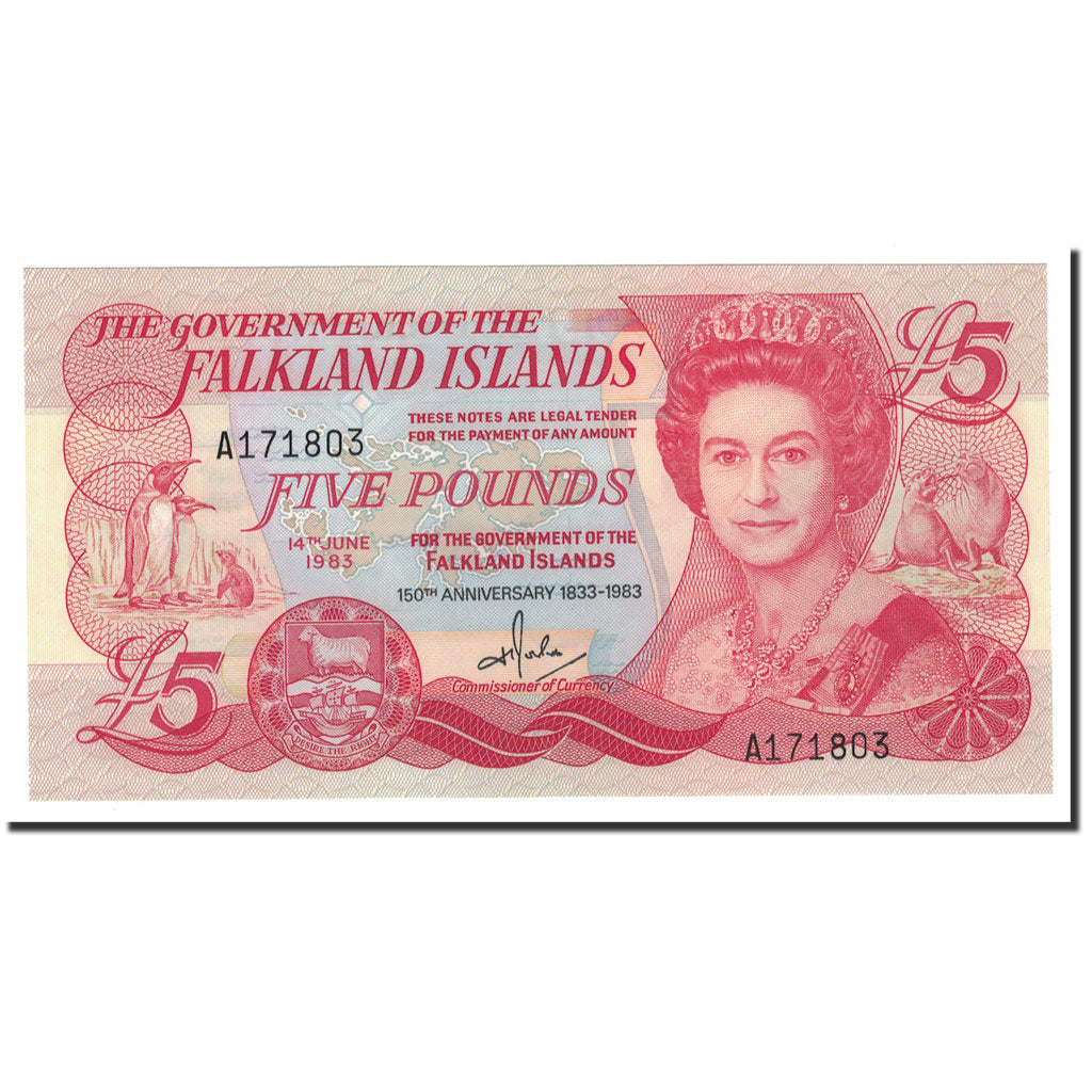 Bankovka, 
  
  Falklandské ostrovy, 
  
  5 liber