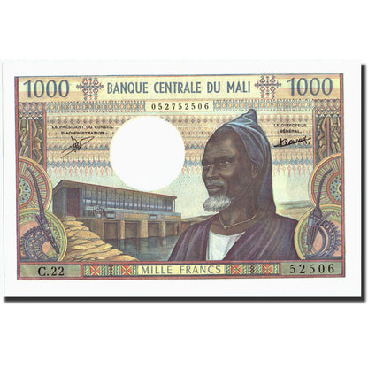 Bankovka, 
  
  Mali, 
  
  1000 franků
