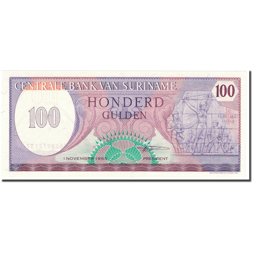 Bankovka, 
  
  Surinam, 
  
  100 zlatých