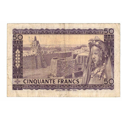 Bankovka, 
  
  Mali, 
  
  50 franků