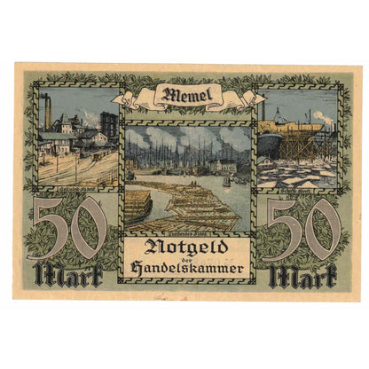 Bankovka, 
  
  memel, 
  
  50 marek