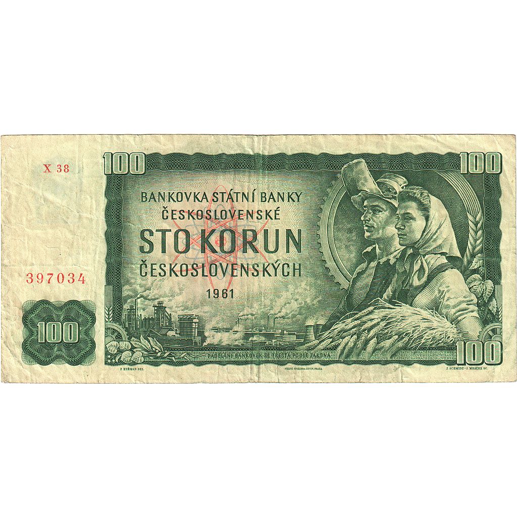 Bankovka, 
  
  Československo, 
  
  100 korun