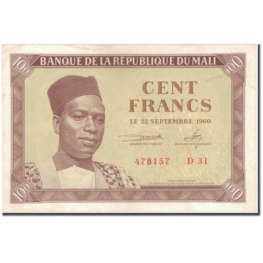 Bankovka, 
  
  Mali, 
  
  100 franků