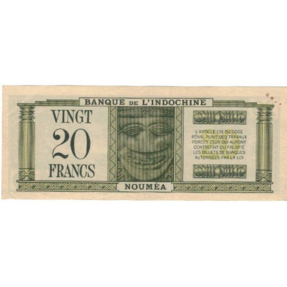Bankovka, 
  
  Nová Kaledonie, 
  
  20 franků